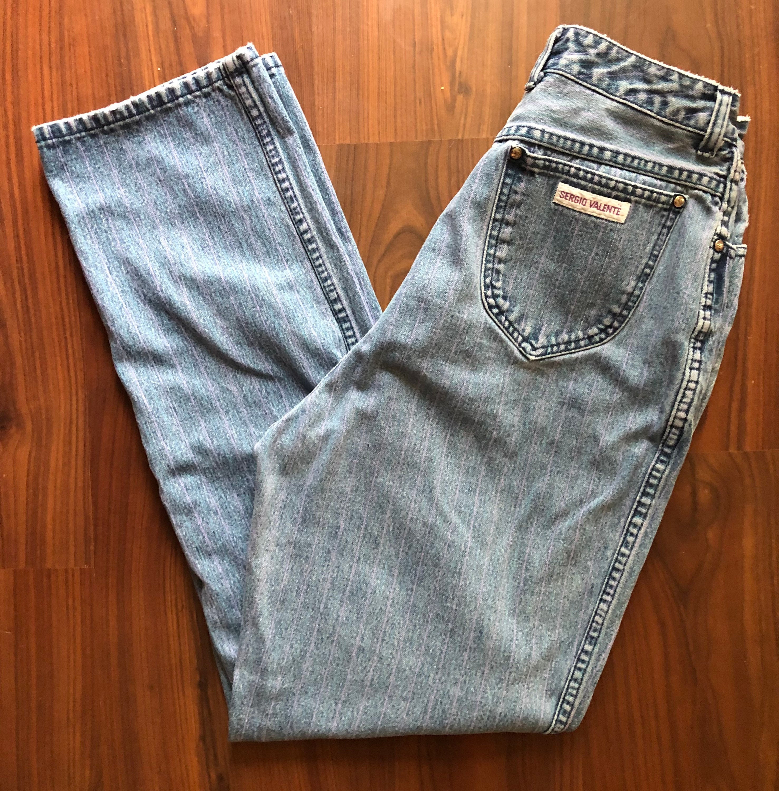 Vintage 90s Sergio Valente High Waist Pinstripe Jeans Womens Size