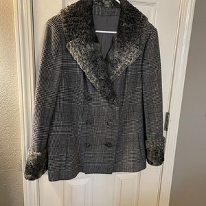 Vintage double breasted plaid lambs wool jacket by House of Branell union made