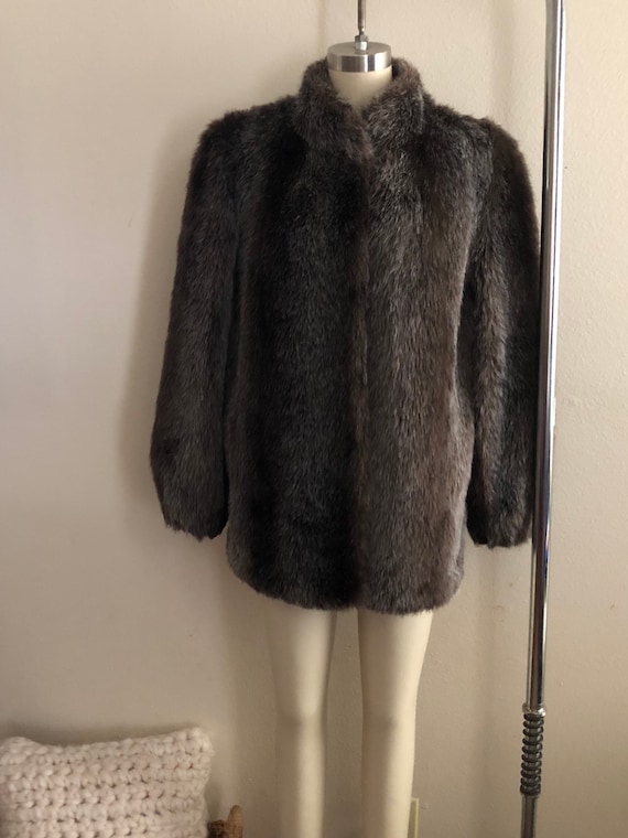 Vintage mid century 50s/60s faux fur coat  size m… - image 1