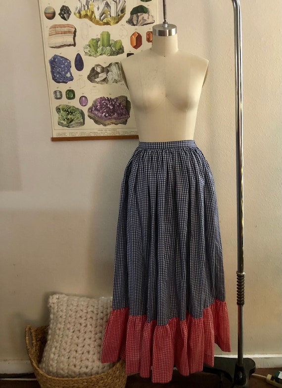 Beautiful vintage 60s/70s high waisted long gingha