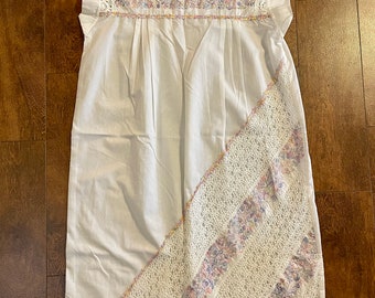 Vintage boho style embroidered muumuu dress