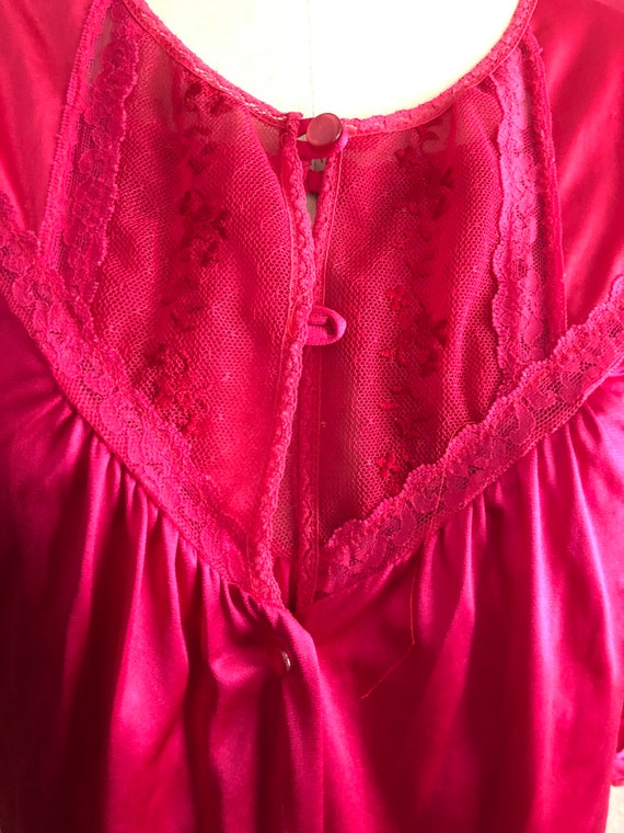 Vintage 70s/80s JCPENNEY magenta pink night gown … - image 8