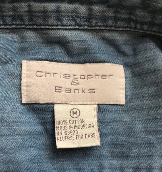 Vintage Christopher & Banks chambray/jean embroid… - image 7