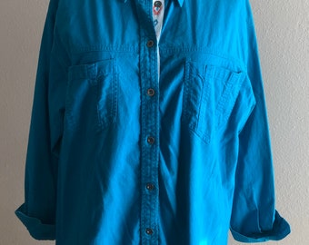 Vintage Honors Juniors southwest turquoise button down women’s medium shirt