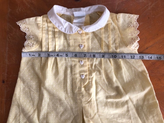 Sweet vintage yellow polka dot girls size 4T dres… - image 5