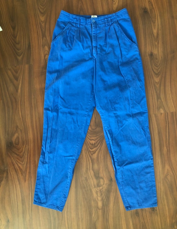 Vintage 90s High Waist Pleated Blue Pants by Esprit Rose Hips | Etsy