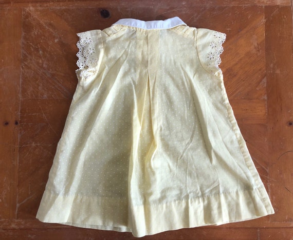 Sweet vintage yellow polka dot girls size 4T dres… - image 2
