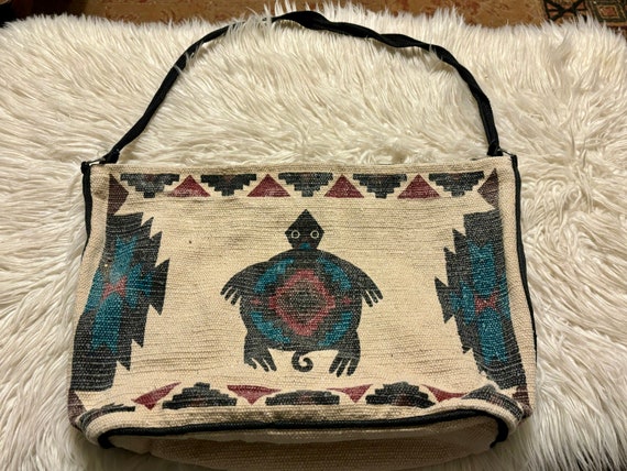 Vintage cotton boho southwest aztec print geometr… - image 1