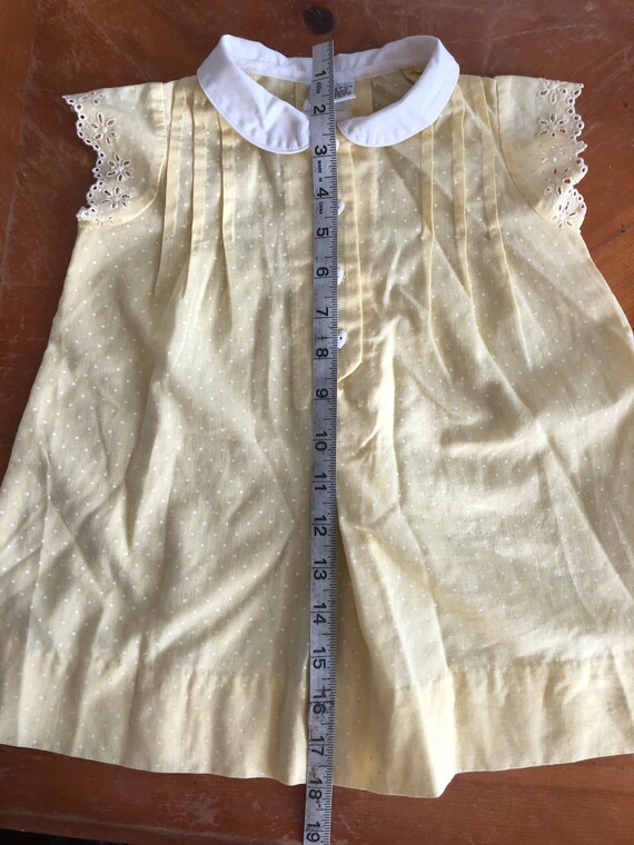 Sweet vintage yellow polka dot girls size 4T dres… - image 6