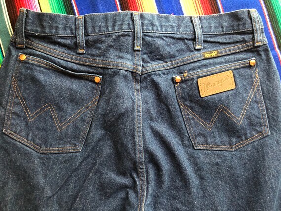 Vintage Wrangler dark wash western jeans size 36x… - image 4