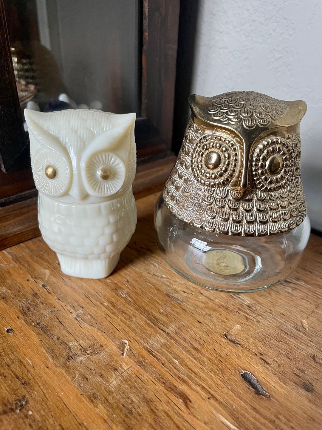 Two Vintage Avon Owl Perfume Bottles Empty Decor Decanter Etsy