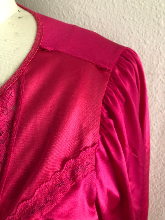 Vintage 70s/80s JCPENNEY magenta pink night gown … - image 6