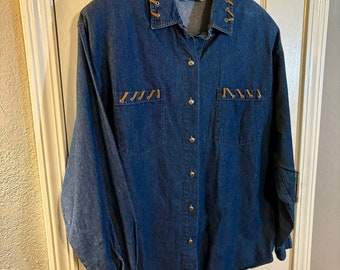Vintage denim western shirt by Red Rover women’s size medium