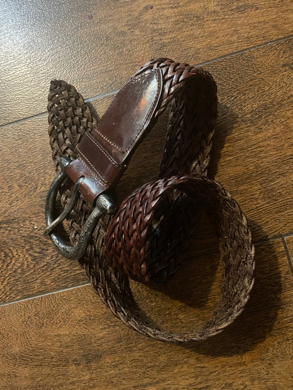 Vintage Wide Braided Leather Belt by Jennifer Graham Size  display picture 3