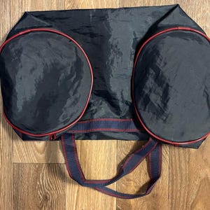 Vintage navy blue with red piping duffel gym bag by Vincente Valentino image 4
