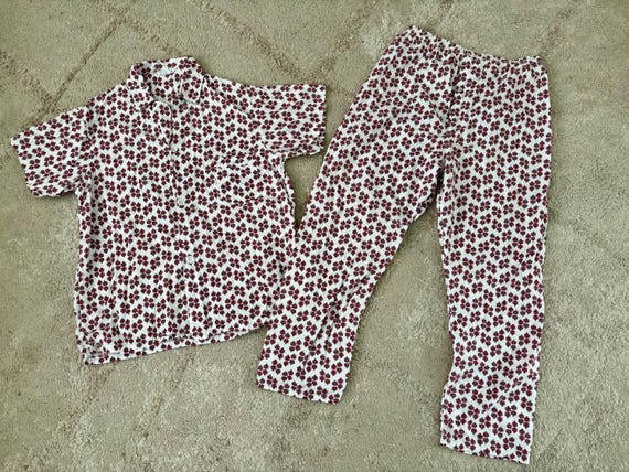 Vintage Penneys Towncraft Two Piece Pajamas Set Size Large Runs Small Etsy