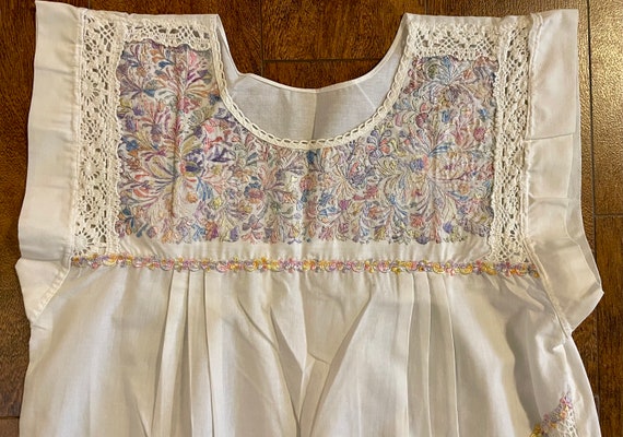 Vintage boho style embroidered muumuu dress - image 2