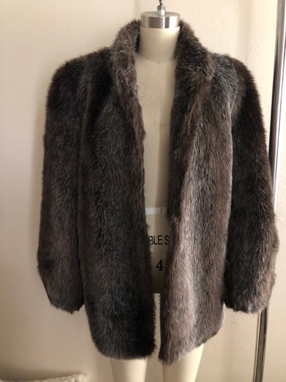 Vintage mid century 50s/60s faux fur coat  size m… - image 3