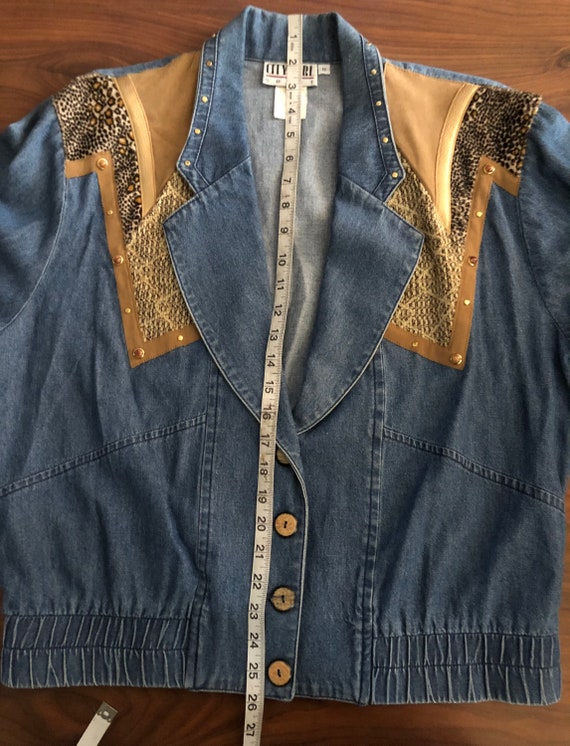 Vintage 80s/90s denim and animal print jacket by … - image 5