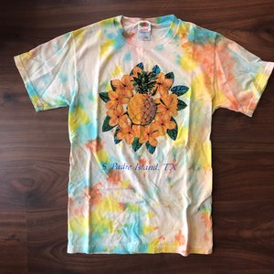 Vintage tie dye South Padre Island Texas tourist tee shirt size small