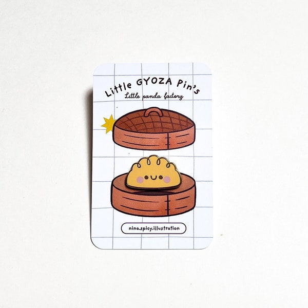 Pins Gyoza | 2.5x1.5 cm |  Bao Ravioli asiatique | Accessoire Broche en métal doré | Nina Spicy illustration