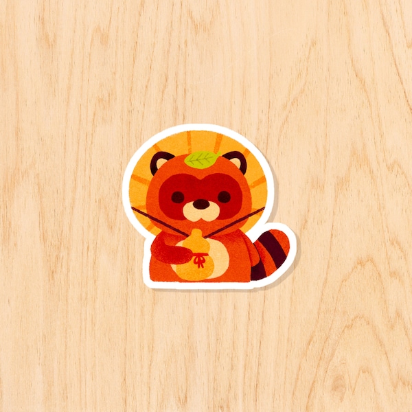 Tanuki Yokai Sticker | 3.5 x 3.5cm | Japanese Forest Spirit Matte Sticker | Nina Spicy illustration