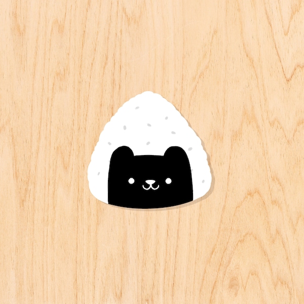 Sticker Onigiri bear japan | 5 x 5.5 cm | Matte sticker Japanese snacks | Nina Spicy illustration