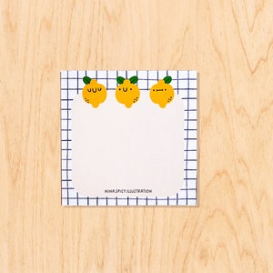 Blocs de notas cuadrado limón pandilla 50 hojas | 10,5 x 10,5 cm de | Nina Ilustración picante