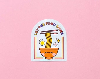 Suncatcher Ramen "Let the food Shine" creator of repositionable rainbow| 7.5 x 6.5 cm | Nina Spicy Illustration