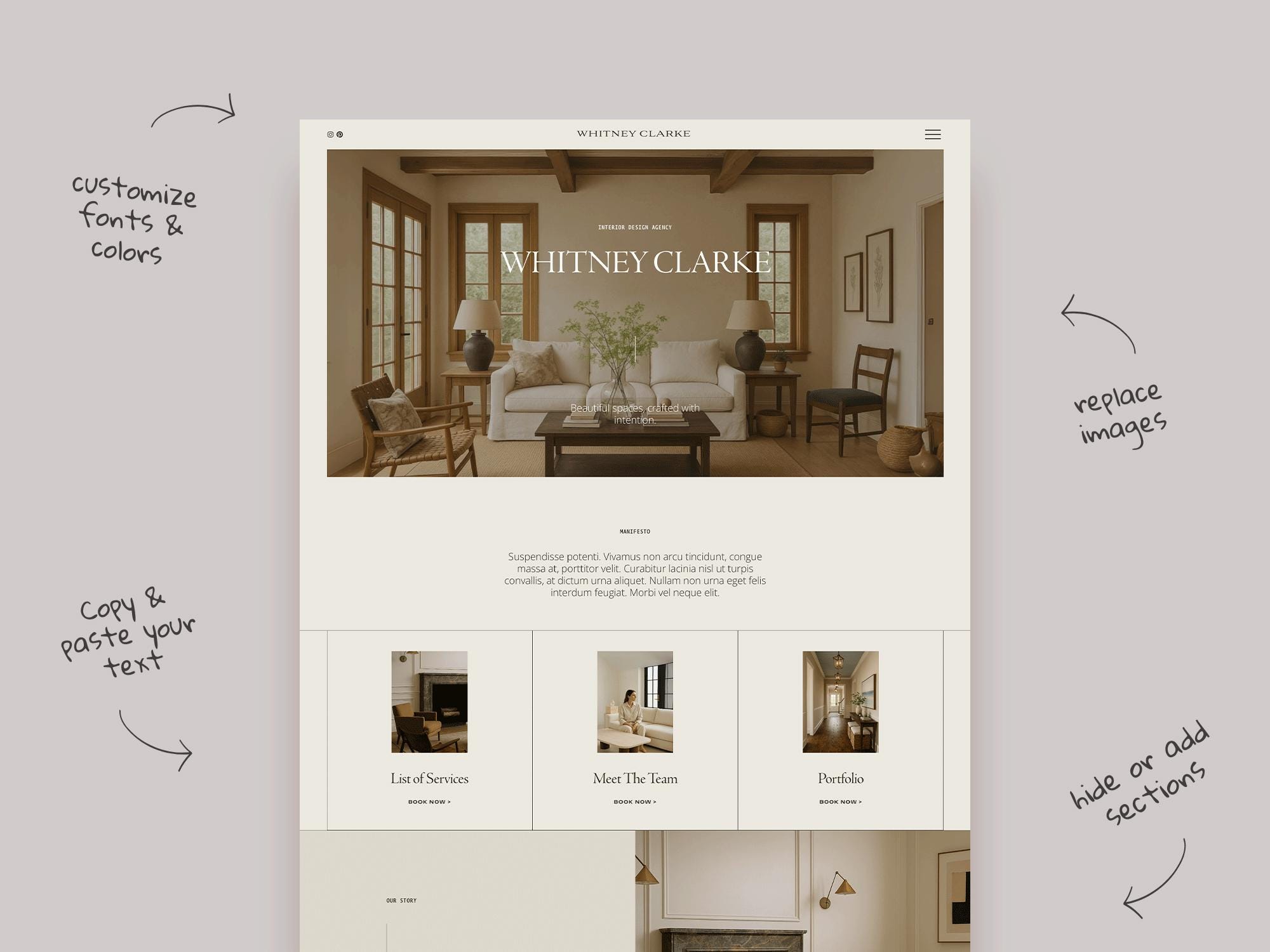 Website Template Squarespace Interior Designer / Architect, Artist ...