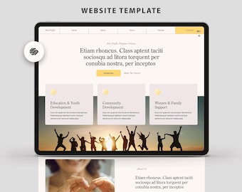 Website Template Squarespace 7.1 for nonprofit, charity website, church template, public service organization, Community business site