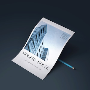 Real Estate Tabloid Brochure Canva Template | Realtor Marketing Flyer | New House property listing presentation | editable