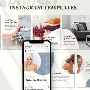 96 Instagram Templates Canva Social Media Marketing Bundle - Etsy
