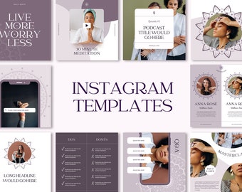 Canva-sjabloon Spiritueel Coach Instagram | Holistische coachtherapie Wellness-postsjablonen | sociale media-yoga | Ondernemer content maker