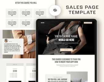 Sales Page Template Squarespace 7.1 | Online Course Launch Template | Website Landing Page Template | Course Creator Templates Online Coach