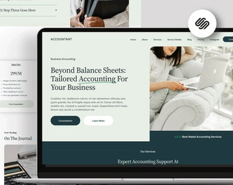Accountant Squarespace 7.1 website template/ CPA Consultant freelance business website services Financial Bookkeeping, Personal Coaching