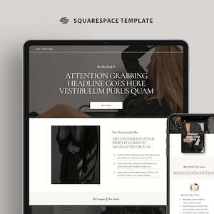 One Page website Template Coach | Course Sales Page Template Squarespace 7.1 | Website Landing Page | Online coaching website