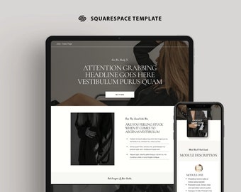 Plantilla de sitio web de una página Entrenador / Plantilla de página de ventas de cursos Squarespace 7.1 / Página de inicio del sitio web / Sitio web de coaching en línea