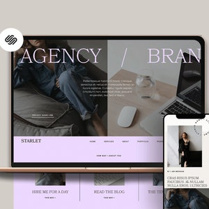 Modelo de site Squarespace 7.1 / Site de portfólio pessoal de designer para serviço / modelo de coaching / site de coach feminina Site de negócios