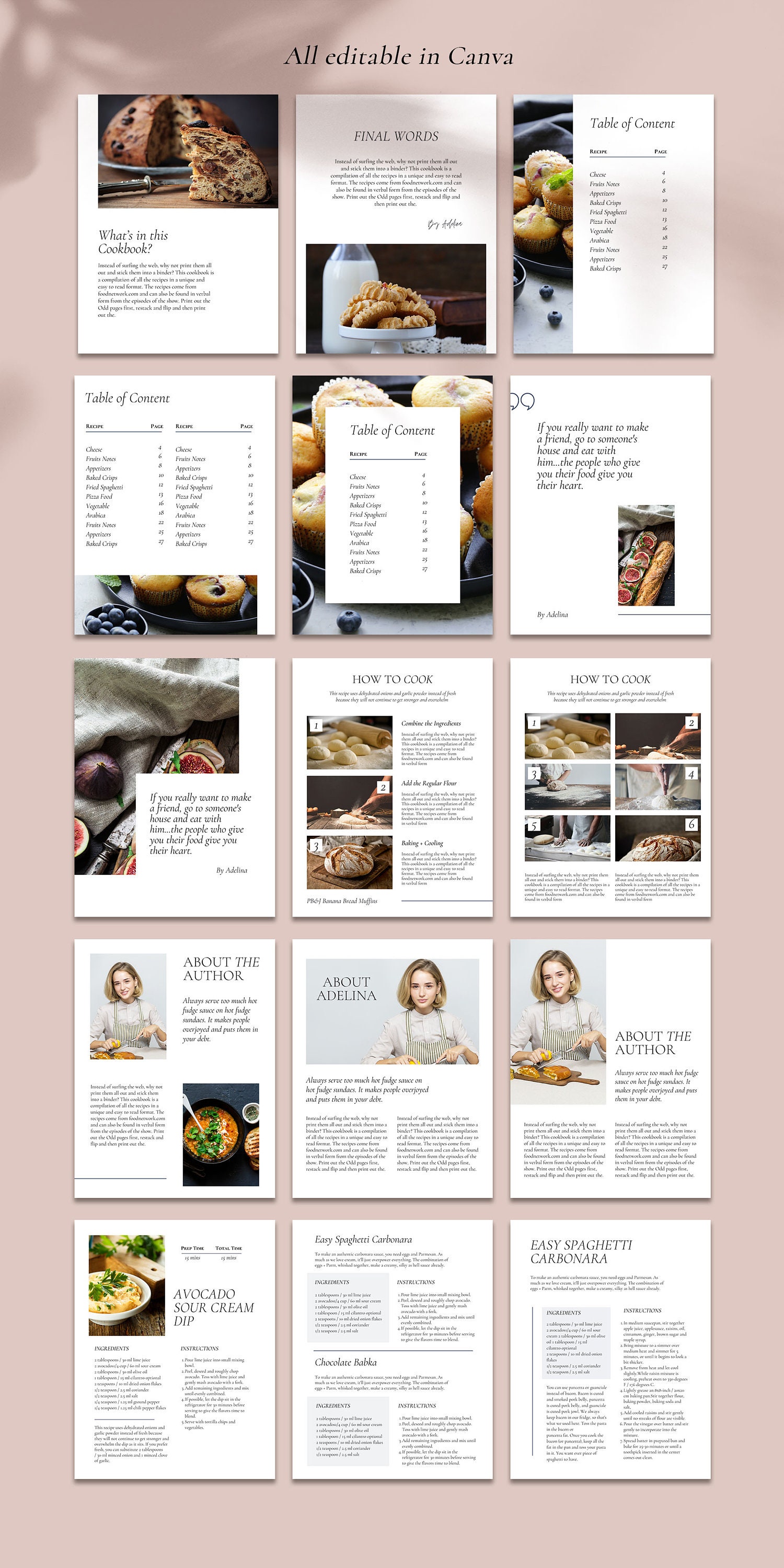 Recipe Ebook Template Canva | Customizable Cookbook Lead Magnet Cover ...