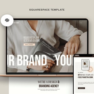 Modelo de site Squarespace 7.1 / Site de portfólio pessoal de designer para serviços / modelo de coaching / Site de treinadora feminina Site de negócios