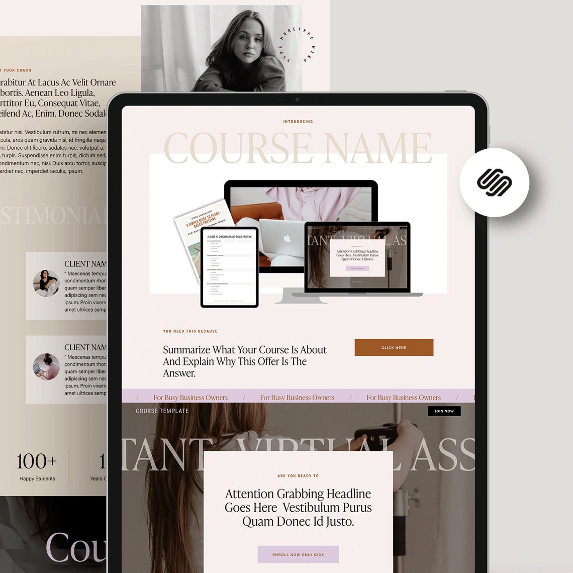 Squarespace 7.1 Website Template Online Course, Business Coach Website ...