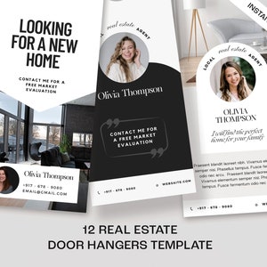 Real Estate Door Hanger  | Realtor Door Knocker  | Neighborhood Flyer | Real Estate Marketing Door Tag Canva Template Listing Presentation