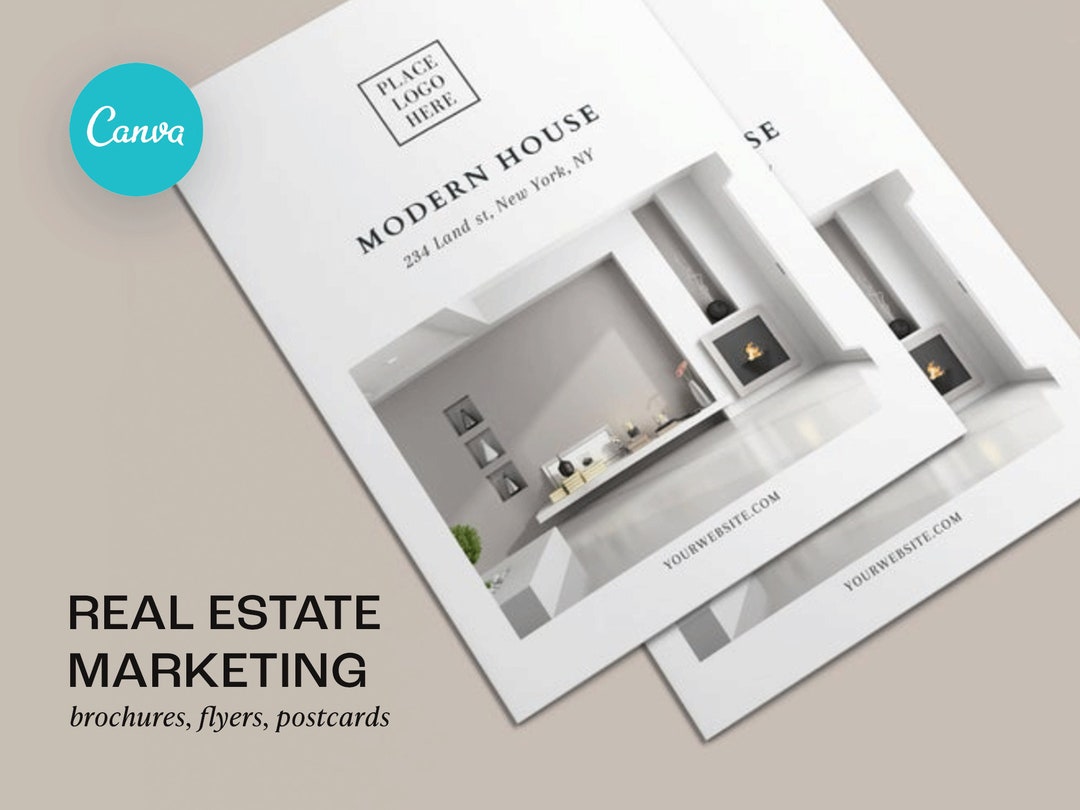 Real Estate Brochure Canva Template | Open House/just Listed/for Sale ...