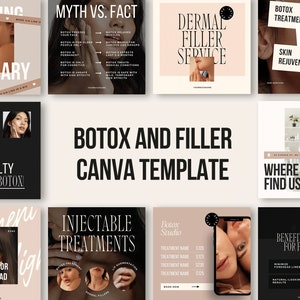 Botox and Filler Canva Instagram Template, Aesthetics Nurse,Medspa Beauty Skincare Social Media Template, Nurse Injector Instagram Templates