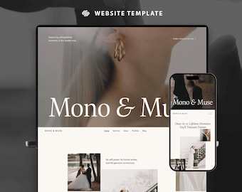 Photographer Squarespace website template, Squarespace 7.1 wedding photography, portfolio website, modern website template website coach