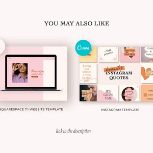 May include: A collage of Instagram post templates featuring beauty quotes and motivational messages. The templates are in a pink and orange color scheme with a modern aesthetic.