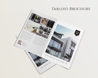 Luxus Tabloid Broschüre Canva Vorlage | Realtor Marketing Flyer | Neue Haus Eigentumsliste Präsentation | bearbeitet werden