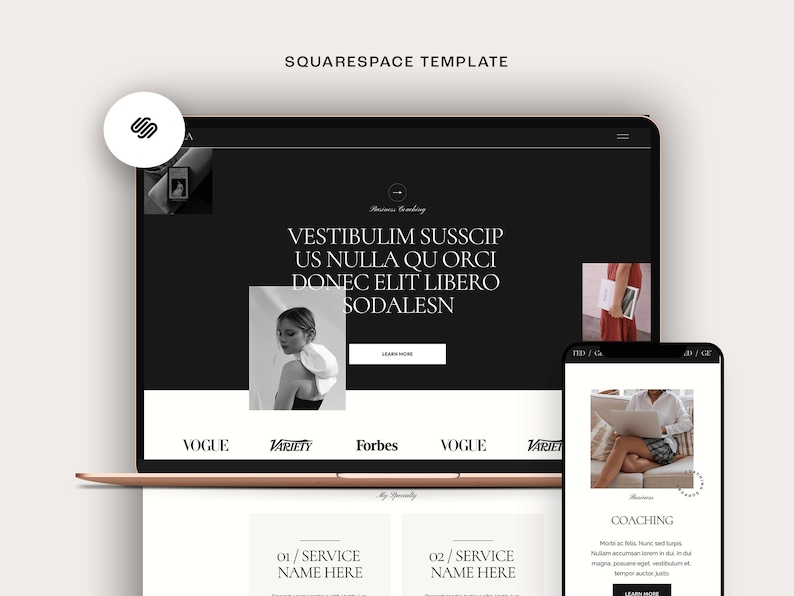 Squarespace 7.1 Website Template Layout / DIY Website Layout Templates ...