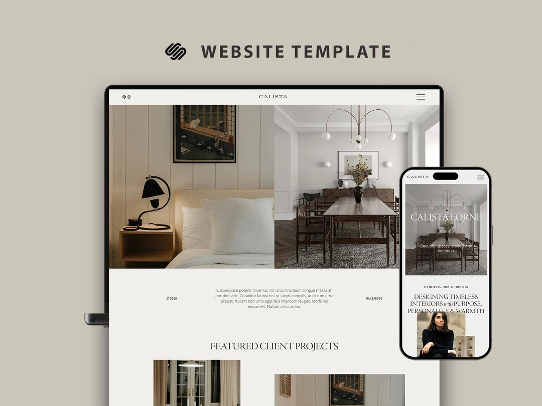 Website Template Squarespace Interior Designer / Architect, Artist ...